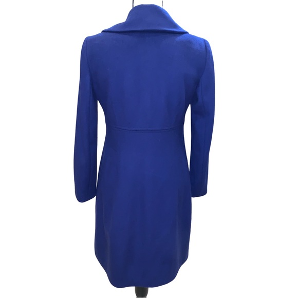 Theory  Coat Blue 100 Virgin Wool 5 Button Size S Classic Preppy Winter Coat - Picture 3 of 7